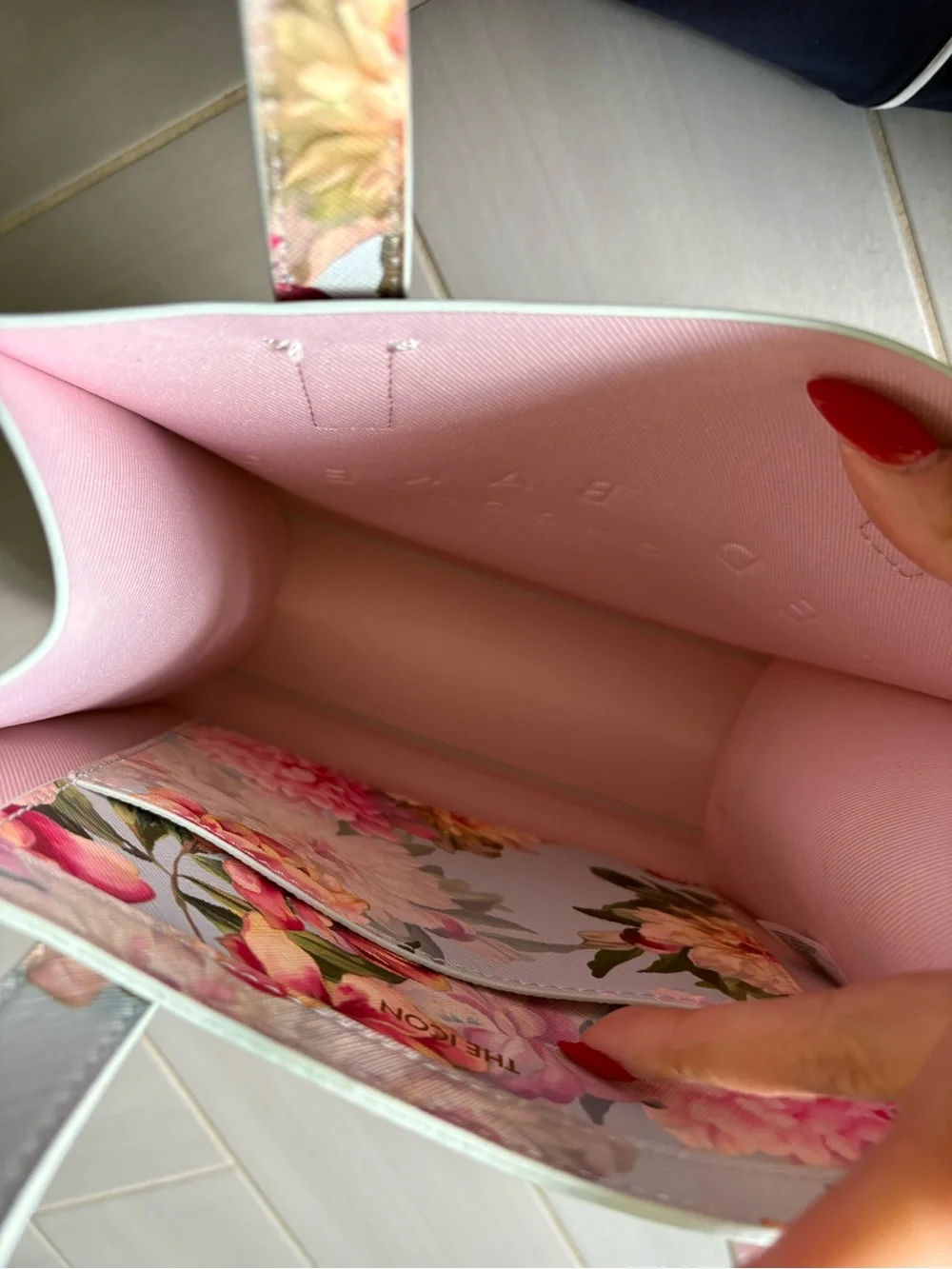 Ted Baker Floral Print Pink and Cream Tote